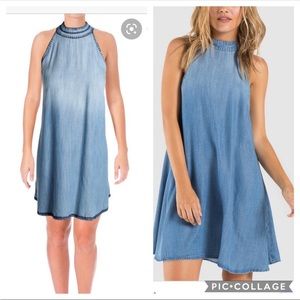 Chelsea & Violet Mock Neck Denim Dress